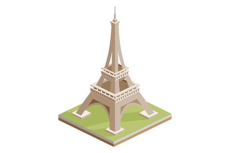 Isometric Eiffel tower in Paris. by Booblgum on @creativemarket Eiffel Tower Illustration, Tower Illustration, Eiffel Tower In Paris, Tower In Paris, Isometric Drawing, Paris Eiffel Tower, Art Stuff, Eiffel Tower, Tower