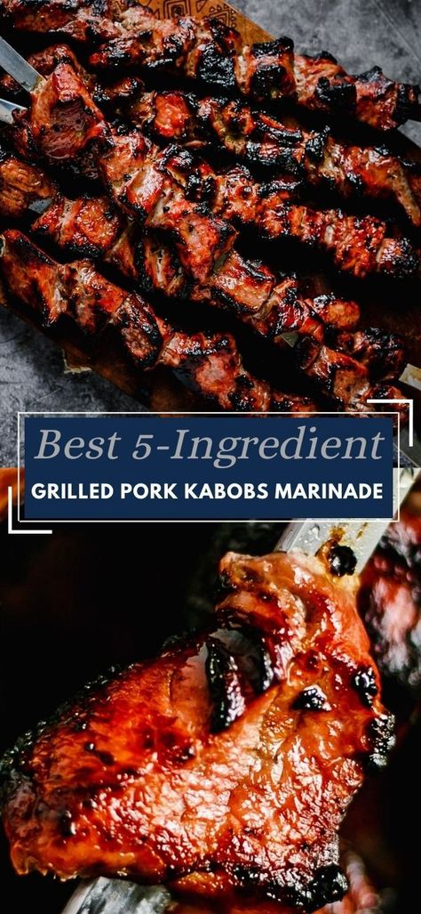 Pork Kabobs Marinade, Pork Kabob Marinade, Kabobs Marinade, Kabob Marinade Recipes, Pork Marinade Recipes, Kabob Marinade, Pork Kebabs, Grilling Recipes Pork, Pork Kabobs