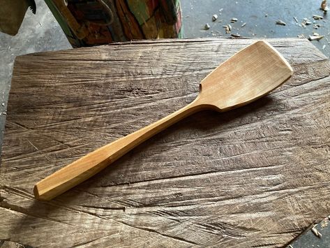 Spatula, cooking spoon, wooden spoon, 12 inches long, hand carved by the large apprentice Wooden Kitchen Accessories, Wood Inspiration, Wooden Spoon Carving, Wooden Cooking Utensils, Wood Spoon Carving, Cooking Spatula, Spoon Carving, Wooden Spatula, Carving Wood