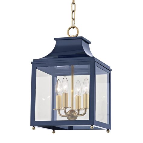 LEIGH H259704S-AGB/NVY | Hudson Valley Lighting Group Candelabra Bulbs, Hudson Valley Lighting, The Ceiling, Small Pendant, Aged Brass, Hudson Valley, Lantern Lights, Lighting Collections, Light Fixture