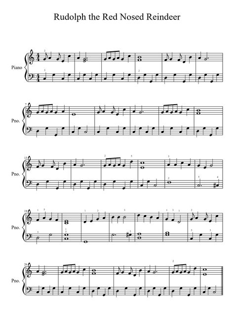 Rudolph the Red Nosed Reindeer sheet music for Piano download free in PDF or MIDI Bass Clarinet Sheet Music, Pop Piano Sheet Music, Piano Sheet Music Easy, Christmas Piano Sheet Music, Free Violin Sheet Music, Ipad Music, Sheet Music Easy, Piano Notes Songs, Hymn Sheet Music