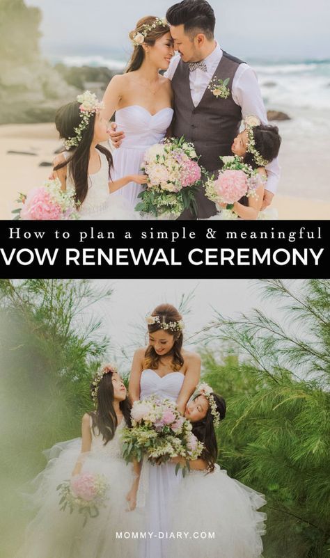 how to plan a simple and meaningful vow renewal ceremony, recommitment ceremony, marriage, 10 year anniversarsy Recommitment Ceremony Ideas, 10th Year Wedding Anniversary Ideas, Vow Renewal Ideas 10 Year, Vowel Renewal Ideas, Vowel Renewal Dress, Simple Vow Renewal, Recommitment Ceremony, 10 Year Anniversary Wedding, Vow Renewal Ideas