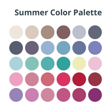 Summer Color Theory, Color Analysis Summer, Pinterest Engagement, Soft Summer Palette, Color Seasons, Wardrobe Architect, Dark Summer, Soft Summer Colors, Touch Of Gray