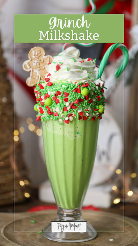 This is the perfect christmas treat and christmas dessert for anyone who loves the grinch who stole christmas. Christmas Desserts Ideas, Grinch Recipes, Grinch Food, Adele Birthday, Candy Cane Pie, The Grinch Who Stole Christmas, Grinch Who Stole Christmas, Milkshake Recipe, Celebrate Good Times