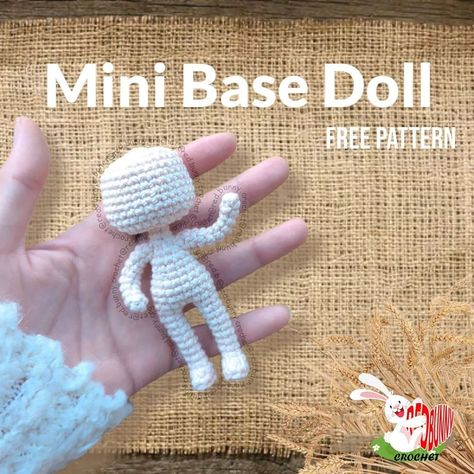 Pattern and design by @red.bunny.crochet🌷 When publishing your works, please indicate the designer of the pattern | Instagram Doll Body Crochet Pattern Free, Crochet Chibi Doll Base Free Pattern, Amigurumi Body Pattern Free, Crochet Doll Body Pattern Free, Crochet Doll Base, Crochet Reference, Body Crochet Pattern, Amigurumi Doll Free Pattern, Ideas Cuarto