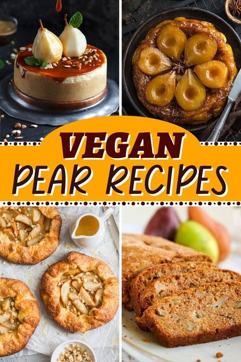 Vegan Pear Dessert Recipes, Pear Vegan Recipes, Vegan Pear Dessert, Vegan Pear Cake, Vegan Pear Recipes, Pear Recipes Easy, Baking With Apples, Chicken Chili Recipe Easy, Recipes For Treats