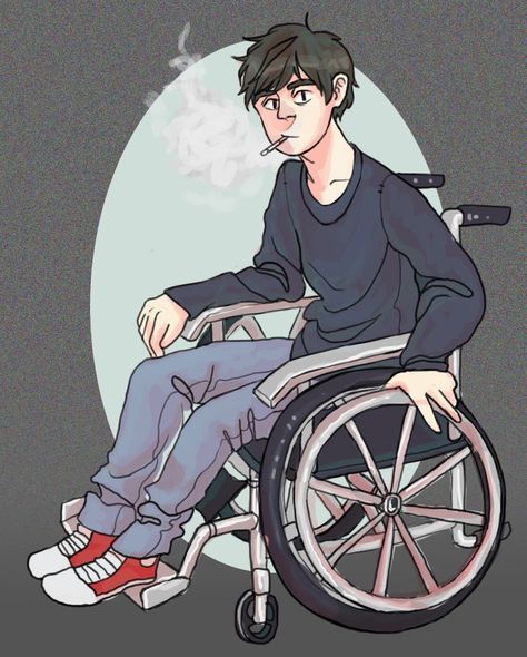 Disabled Fantasy Art, Wheelchair Oc Art, Disabled Oc Drawing, Wheelchair Character Design, Disabled Character Art, Disabled Character Design, Wheelchair Drawing, Disabled Oc, Disabled Art