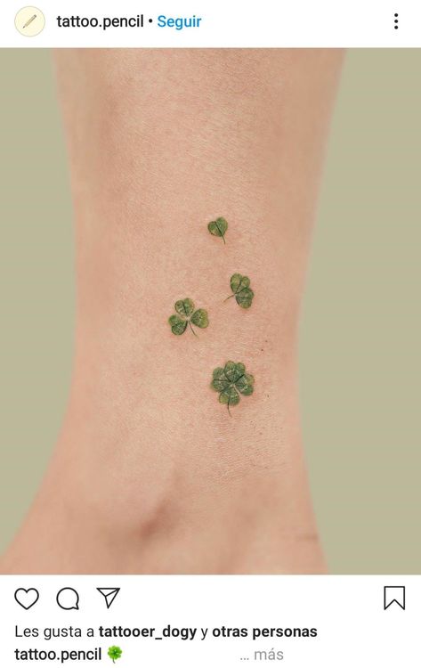 For Leaf Clover Tattoo, Tiny Irish Tattoos, Small Shamrock Tattoos For Women, Irish Flower Tattoo, Small Elegant Tattoos, Irish Tattoos For Women, Ireland Tattoo Ideas, Small Irish Tattoos, Elegant Tattoos For Women