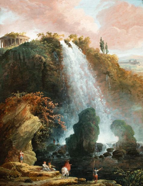 Sold at Auction: The Tivoli waterfalls with the Temple of the Sibyl Hubert Robert, Pompeii Ruins, King Picture, Prison Life, Palace Of Versailles, Pompeii, Ancient Rome, The Temple, French Art