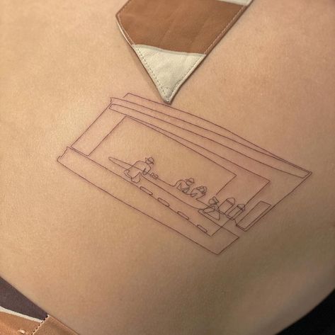 Nighthawks Tattoo, Night Hawk Tattoo, Edward Hopper Tattoo, Nighthawks Edward Hopper Tattoo, Hopper Tattoo, Nighthawks Painting, Nighthawks Edward Hopper, Blue Tattoo, Painting Tattoo