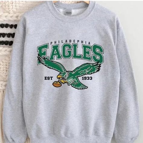 Vintage Philadephia Eagles Est 1933 Sweatshirt, Philly Football Sweater Philly Football, Eagles Sweatshirt, Usa Sweater, Gift Ideas For Family, Football Sweater, Retro Sweater, Vintage Crewneck, Thrift Finds, Black Crewneck