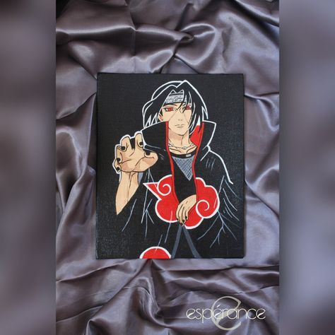 Anime painting of Itachi Uchiha Itachi Uchiha Canvas Painting, Itachi Canvas Painting, Itachi Uchiha Painting, Itachi Painting, Acrylic Anime Painting, Diy Merch, Canvas Art Painting Abstract, Naruto Painting, Anime Painting