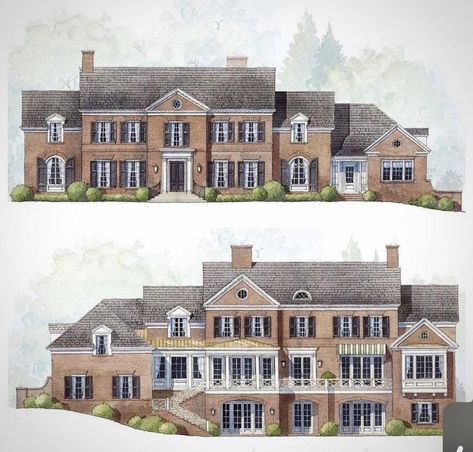 C Brandon Ingram, English Mansion, Mansion Plans, Classic Mansion, Grand House, Castle House Design, Georgian Mansion, Brandon Ingram, Architecture Collection