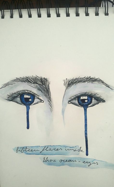 Artwork inspired by Ocean eyes ~ billie ellish Ocean Eyes Tattoo, Ocean Eyes Billie Eilish, Tattoo Cute, Ocean Eyes, Eye Tattoo, Eye Drawing, Cute Tattoos, Billie Eilish, Watercolor Tattoo