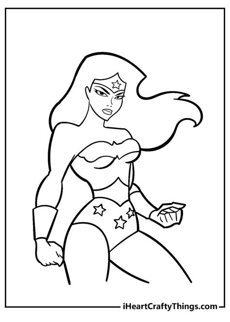 Printable Wonder Woman Coloring Pages (Updated 2022) Easy Super Hero Drawing, Woman Superhero Drawings, Wonder Woman Drawing Sketches, Super Woman Drawing, Wonder Woman Drawing Easy, Super Hero Drawings Easy, Superhero Drawings Easy, Wonder Woman Art Drawings, Super Hero Drawings Sketches