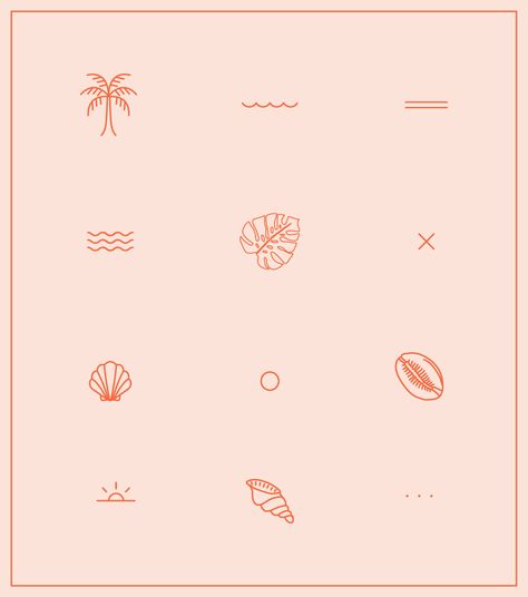 Minimal Icons Aesthetic, Tropical Icons, Muster Tattoos, Soyut Sanat Tabloları, Simplistic Tattoos, Icons Design, Mini Tattoos, Design Web, Minimalist Tattoo