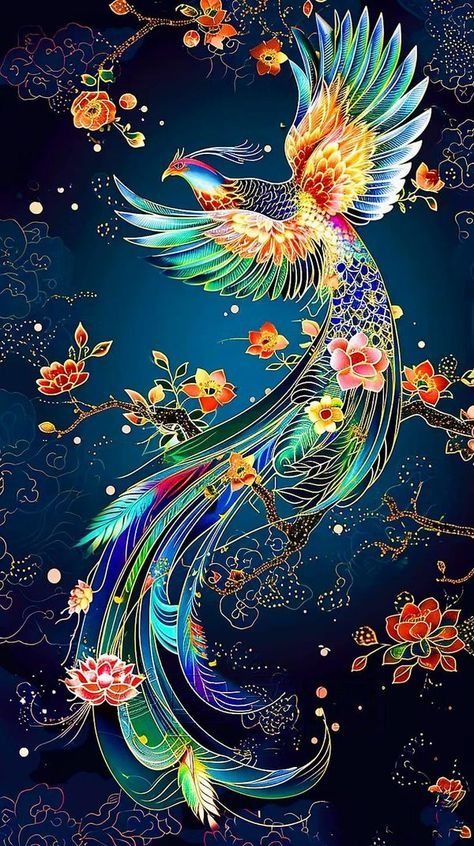 Phoenix Bird Art, Fantasy Angel, Phoenix Artwork, Lucky Wallpaper, Dragon Phoenix, Chinese Art Painting, Spirit Animal Art, Phoenix Art, Phoenix Bird