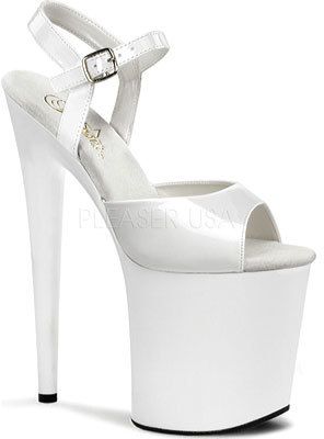 Women's Pleaser Flamingo 809 Ankle Strap Platform Sandal White Platform Heels, Exotic Shoes, High Platform Shoes, Strappy Platform Heels, Heels Gucci, Pleaser Heels, Pleaser Shoes, Prom Heels, Dancing Shoes