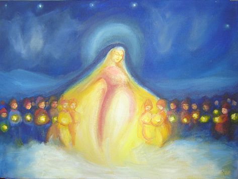 Star Mother and the Children | art.yasmeensong.com waldorf p… | Flickr Anthroposophical Art, Waldorf Watercolor, Waldorf Painting, Wet On Wet Painting, Waldorf Art, Winter Paintings, Waldorf Montessori, Chalkboard Drawings, Rudolf Steiner