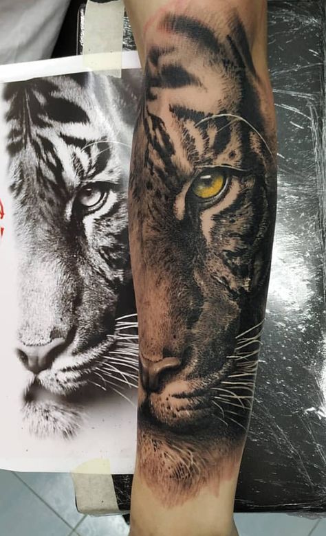 Lion Tattoo Outer Forearm, Tiger Forearm Tattoo, Tiger Eyes Tattoo, Tiger Face Tattoo, Tiger Tattoo Sleeve, Outer Forearm Tattoo, Lion Tattoo Sleeves, Mens Lion Tattoo, Lion Head Tattoos