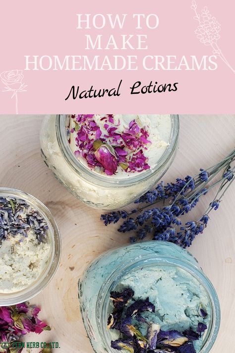 Homemade Massage Cream, Handmade Lotion Recipe, Diy Hand Lotion, Homemade Cosmetics Recipes, Lavender Projects, Homemade Hand Cream, Diy Body Cream, Homemade Creams, Hand Cream Recipe