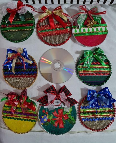 Recycled Christmas Decorations, Winter Diy Crafts, Christmas Cd, Boho Crafts Diy, Christmas Arts And Crafts, Diy Crafts For Adults, Christmas Tree Decorations Diy, Christmas Themes Decorations, Christmas Card Crafts