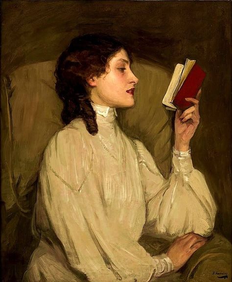 John Lavery, The Red Book, Irish Painters, Pretty Paintings, Holding A Book, Painting Details, Istoria Artei, Seni Vintage, Reading Art