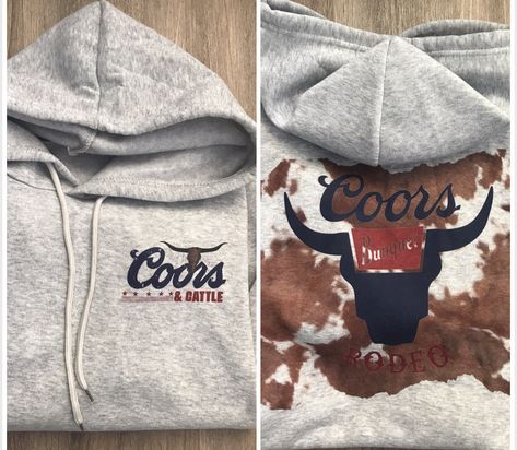 Western Hoodies, Coors Rodeo, Hoodie Front And Back, Back Images, Casual Country Outfits, Cowhide Print, Southern Outfits, Western Wear Outfits, Cute Country Outfits