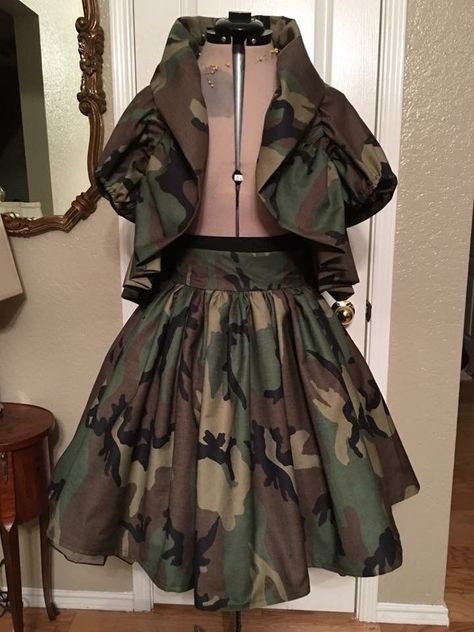 Cute Camo Outfits, Military Inspired Fashion, Army Dress, Army Look, Camouflage Fashion, Camouflage Outfits, African Fashion Skirts, Camo Outfits, Camo Fashion