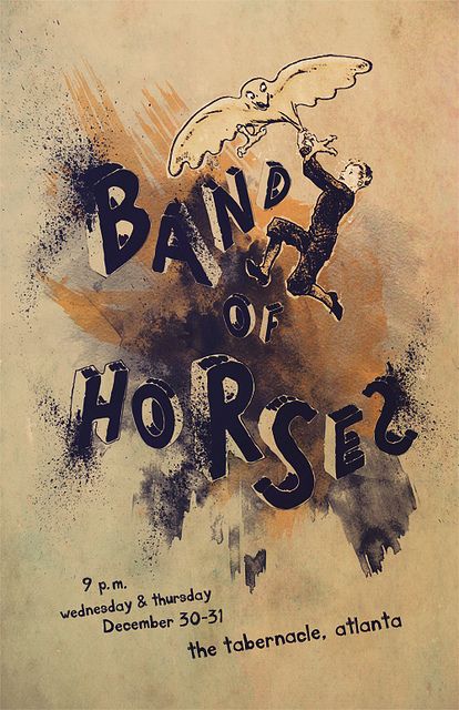 Horses Poster, Band Of Horses, Horse Posters, The Tabernacle, Concert Poster, Concert Posters, The Band, Adobe Photoshop, Atlanta