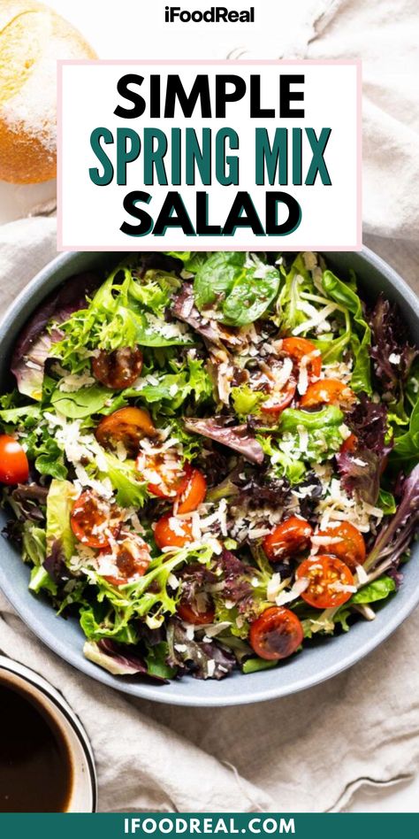 Spring Mix Salad Dressing Vinaigrette, Mix Greens Salad Recipes, Yummy Green Salad Recipes, Salad Recipes With Spring Mix Lettuce, Best Spring Mix Salad Recipe, Spring Mixed Salad Recipes, Mixed Salad Greens, Mixed Greens Italian Salad, Really Good Salad Recipes