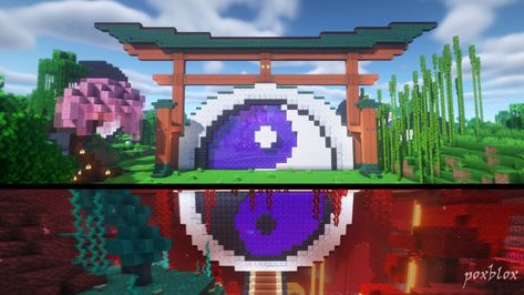 Minecraft Japanese Nether Portal, Japanese Nether Portal, Portal Do Nether, Minecraft Nether Hub Ideas, Nether Builds Minecraft, Nether Portal Ideas, Building In Minecraft, Nether Portal Design, Minecraft Portal