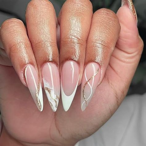 Check out this list Nails Art from protoloker Designer Nails, Nail Board, Press On Nails Medium, Shaped Nails, White French Tip, Nail Art At Home, Fake Nails With Glue, Nails Medium, Nails For Women