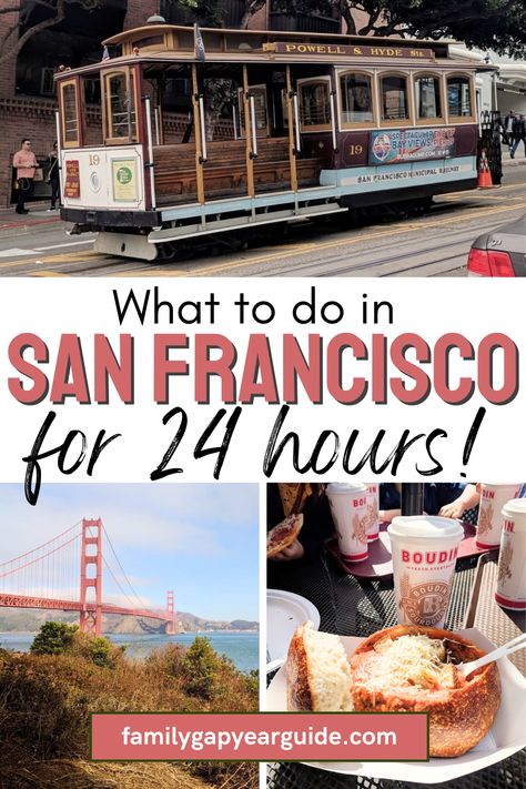 Plan a perfect day in San Francisco with your family! This itinerary covers all the top spots and activities for a memorable 24-hour adventure in the city! Alcatraz Tour, Day In San Francisco, Usa Destinations, Visit San Francisco, Full Time Travel, Family Destinations, Visit California, American Road Trip, Road Trip Hacks