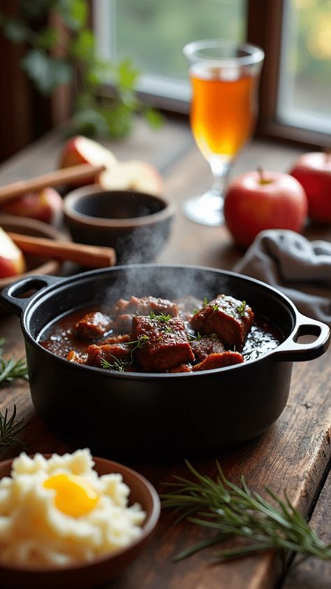 Apple Cider Braised Short Ribs Apple Cider Short Ribs, Cider Braised Short Ribs, Pork Short Ribs, Braised Short Ribs Recipe, Best Apple Cider, Short Ribs Recipe, Braised Short Ribs, Beef Short Ribs, Rib Recipes