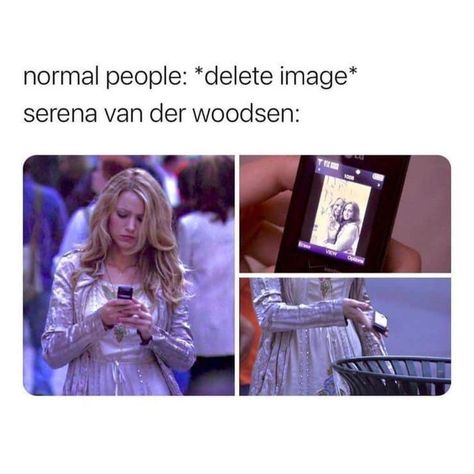 Gossip Girl Memes, Coding Quotes, Gossip Girl Aesthetic, Gossip Girl Blair, Serena Van Der Woodsen, Chuck Bass, Delete Image, Girl Memes, Blake Lively