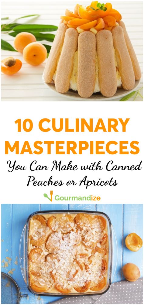 10 culinary masterpieces you can make with canned peaches or apricots Recipes With Canned Apricots, Canned Apricots Recipes, Canned Apricot Pie Filling Recipes, Canned Apricot Recipes Desserts, Peach Desserts With Canned Peaches, Canned Apricot Recipes, Canned Apricots, Apricot Cake, Dessert Hacks