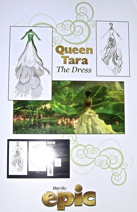 Planning on cosplaying Queen Tara from Blue Sky. Mom is all pumped up about sewing the dress but I want to find as much references and tutorials as possible before hand, haha. Epic Animated Movie, Queen Tara, Tara Dress, Blue Sky Studios, Halloween Queen, Disney And Dreamworks, Animated Characters, Animated Movies, Fashion Drawing