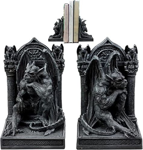 Gothic Bookshelves, Gothic Gargoyles, Gargoyles Disney, Decorative Bookends, Medieval Ages, The Thinker, Gift Catalog, Dragon Statue, Interactive Stories