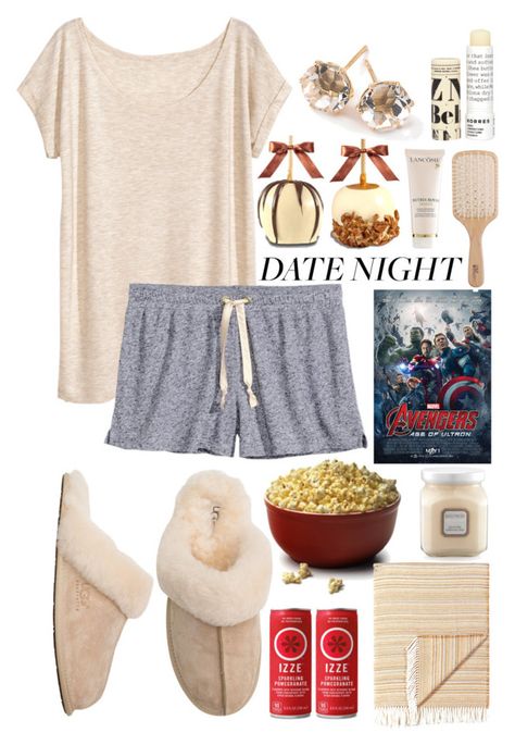 "Stay At Home Movie Date Night" by taylor-mortensen ❤ liked on Polyvore featuring UGG Australia, Apples, H&M, Laura Mercier, Philip Kingsley, Ippolita, Korres and LancÃ´me At Home Movie Date Night, Night At Home Outfit, Date Night At Home Outfit, At Home Movie Date, Stay At Home Outfits, Movie Date Outfits, Date Night At Home, At Home Outfits, Movie Date