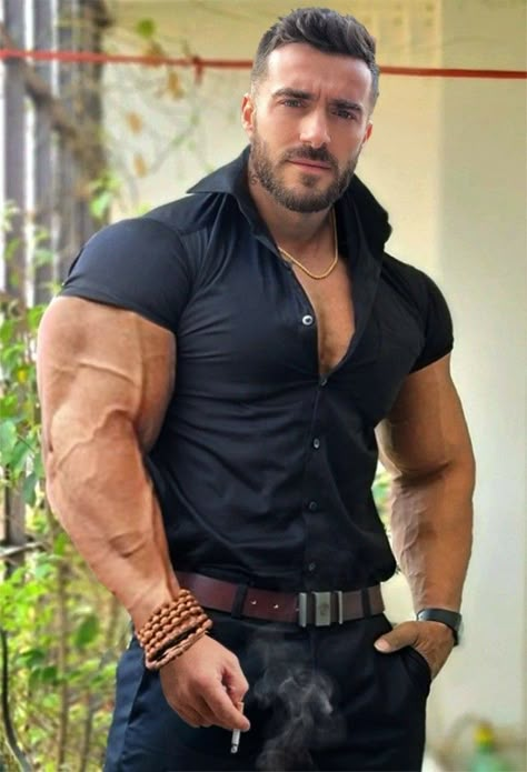 Burly Men, Tight Leather Pants, Muscle Guys, Bodybuilders Men, Muscle Hunks, Muscle Hunk, Muscle Shirt, Body Building Men, Beefy Men