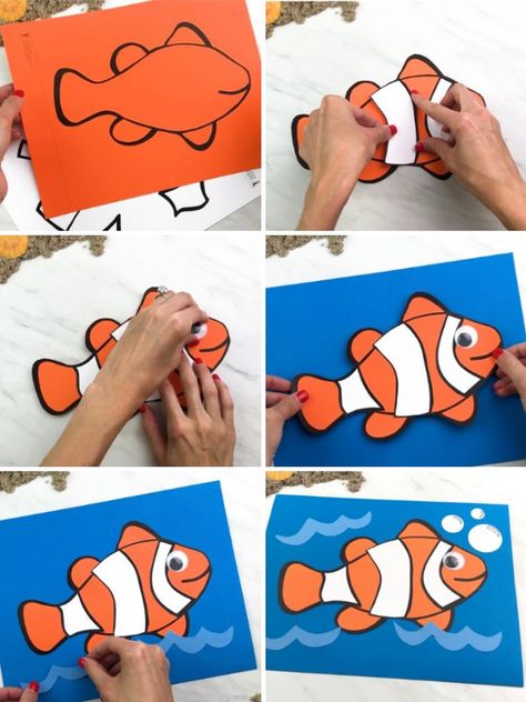 Here's Your Free Clownfish Craft Template Clownfish Craft, Rules Kindergarten, Sea Scrapbook, Fish Printables, Fish Outline, Shark Craft, Kindergarten Rocks, Fish Template, Crafts For School