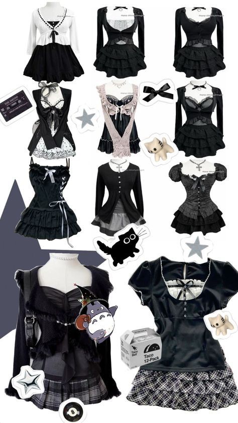 #dark #coquette #darkcoquette #cuteoutfit #outfit #inspiration #looks Dark Theme Outfit, Dark Coquette Casual Outfits, Dark Coquette Aestethic Fits, Dark Shoujo Outfit, Dark Coquette Winter Outfits, Gothic Coquette Aesthetic, Female Manipulator Outfits, Dark Vintage Outfits, Dark Qocuette