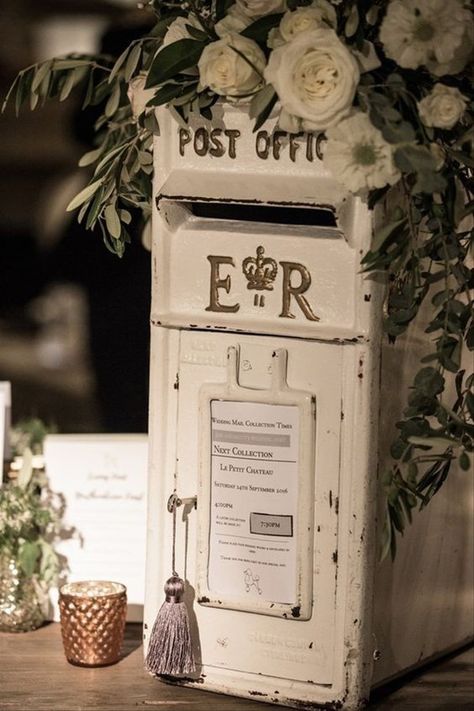 Diy Wedding Post Box, Alcohol Wedding Favors, Wedding Post Box, Money Box Wedding, British Wedding, Wedding Post, Wedding Postcard, Rustic Wedding Reception, Wedding Money