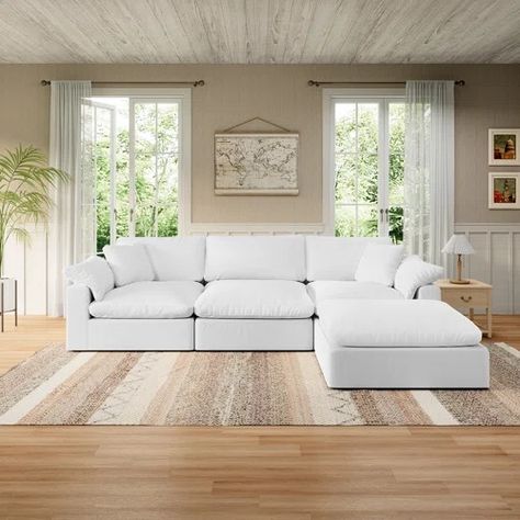 Ultra-Modern Sofas You'll Love | Wayfair Floating Clouds, Cloud Couch, Fabric Sofa Cover, Cloud Sofa, White Sectional, Couch For Living Room, Modular Couch, Couch And Loveseat, Modern Couch