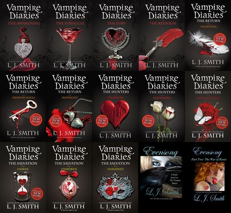 The Vampire Diaries (novel series) | The Vampire Diaries Wiki | FANDOM powered by Wikia Vampire Diaries Book Series, Vampire Diaries Book, Vampire Diaries Books, Vampire Romance, Maya Banks, Vampire Series, Christine Feehan, Horror Series, Danielle Steel