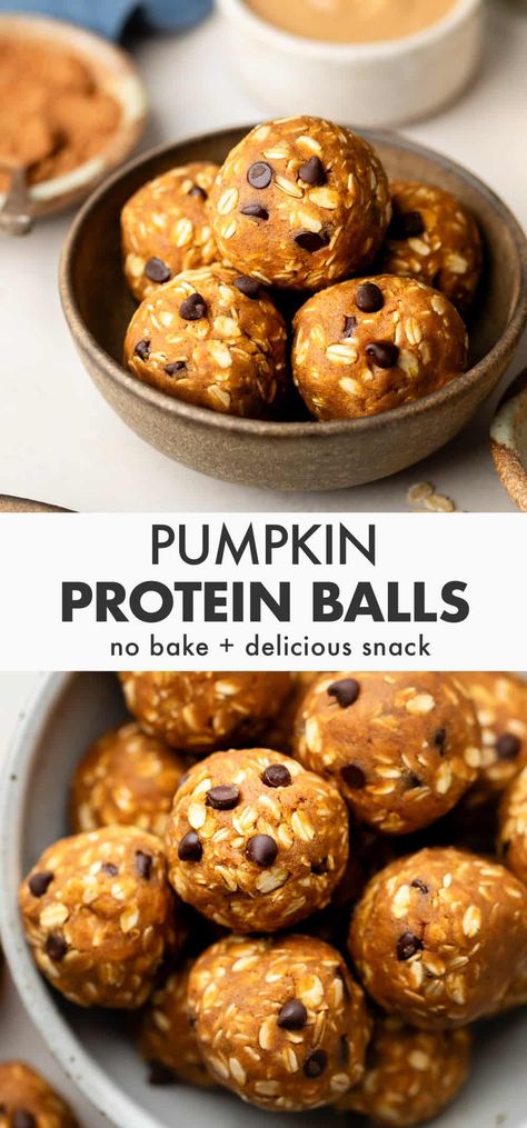 Protein No Bake Balls, Protein Balls Pumpkin Spice, Protein Snacks No Protein Powder, Easy Pumpkin Protein Balls, No Bake Pumpkin Protein Balls, Pumpkin Protein Balls Healthy, Pumpkin Protein Recipes, Protein Powder Snacks, Keto Protein Balls