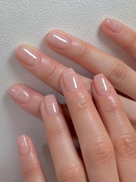 Short Gel Nail Designs Neutral, Very Short Ballerina Nails, No Extension Nail Ideas, Gel Polish Nail Designs Nude Color, Ombre Nails Natural Neutral, Classy Work Nails Short, Short Natural Acrylic Nails Squoval, Trendy Neutral Nails Short, Nude With Design Nails