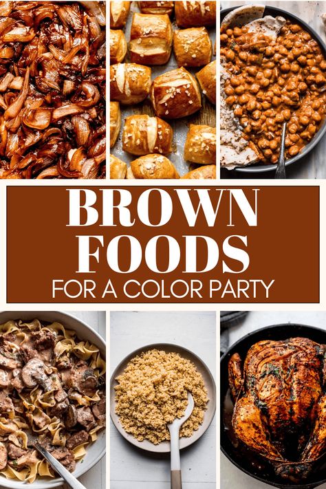 Brown foods are a delicious and nutritious way to add variety to your diet. From hearty whole grains, like quinoa and brown rice, to nutrient-rich fruits and vegetables. Here's 35+ brown foods to try out. Brown Theme Charcuterie Board, Brown Color Food Ideas, Brown Foods For Party, Brown Charcuterie Board Ideas, Brown Food Ideas, Color Party Brown Food Ideas, Brown Food Board, Brown Foods For Color Party, Brown Theme Party