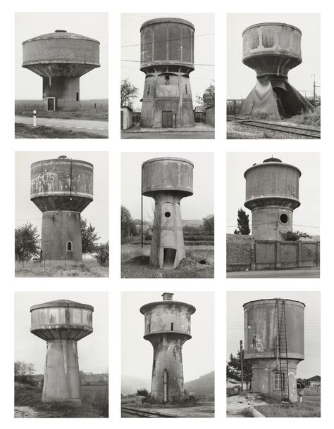 Bernd Becher, Hilla Becher. Water ... Hilla Becher, Water Towers, Cooling Tower, Industrial Architecture, Conceptual Artist, Industrial Photography, List Of Artists, Dusseldorf, Grand Designs